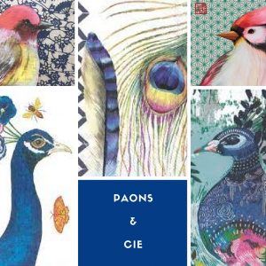 lot de serviettes paon et compagnie plume et oiseau idéale pour création sur verre collage peinture découpage art éludorique gartavous